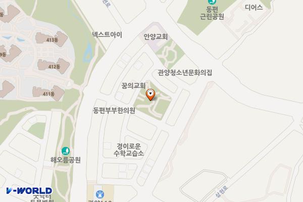 동편마을지하 위치 지도 — 동안구 관양동 1709 동편마을 단지 내