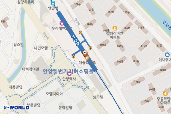 안양역(1호선) 공중화장실(안양역사 2층) 위치 지도 — 경기도 안양시 만안구 만안로 232