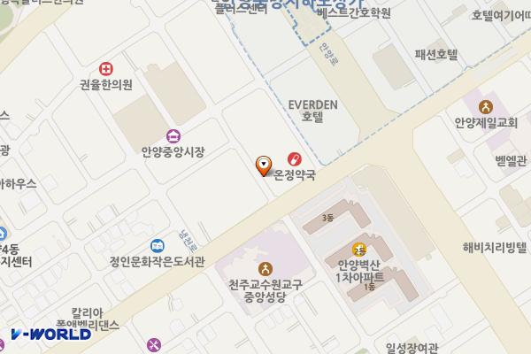 중앙시장 곱창골목 개방화장실 위치 지도 — 경기도 안양시 만안구 장내로119번길 6 (안양동)