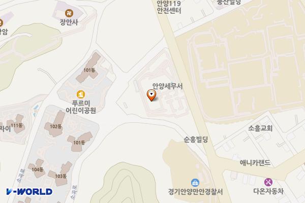 안양세무서 공중화장실 위치 지도 — 경기도 안양시 만안구 냉천로 83