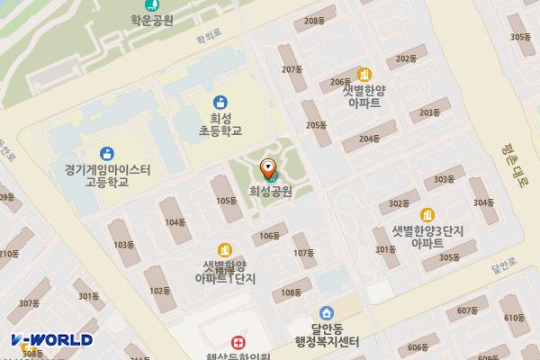 희성어린이공원화장실 위치 지도 — 경기도 안양시 달안동 1101-3