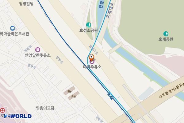 마하주유소 개방화장실 위치 지도 — 경기도 안양시 만안구 엘에스로 237(안양동)