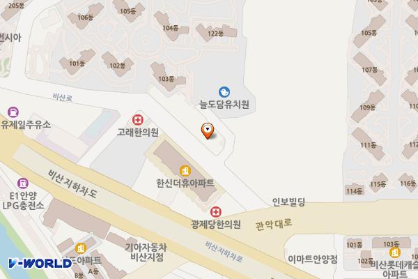 비산1동행정복지센터 공중화장실 위치 지도 — 경기도 안양시 동안구 비산로 12(비산동)
