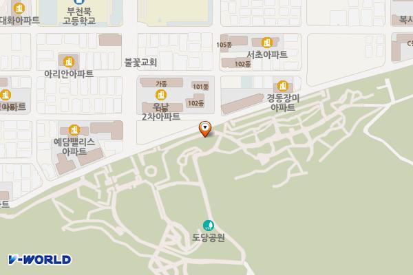 도당공원 위치 지도 — 경기도 부천시 원미구 부천로354번길 116(도당동)
