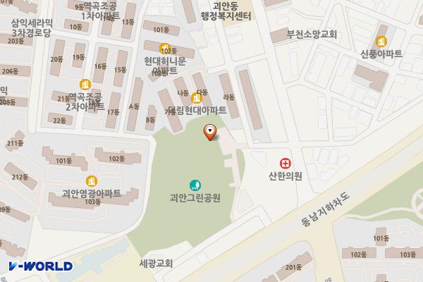 목일신공원 위치 지도 — 경기도 부천시 소사구 괴안동 산14-2 일원