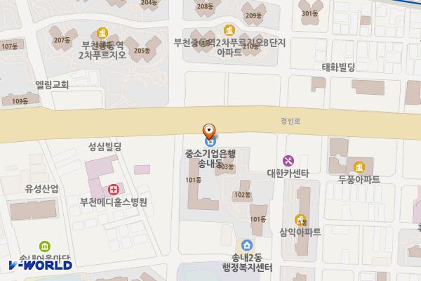 기업은행송내동지점 위치 지도 — 경기도 부천시 소사구 경인로 124(송내동)