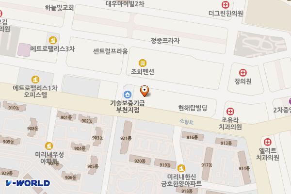 굿모닝위너스텔3차 위치 지도 — 경기도 부천시 원미구 소향로 223(중동)