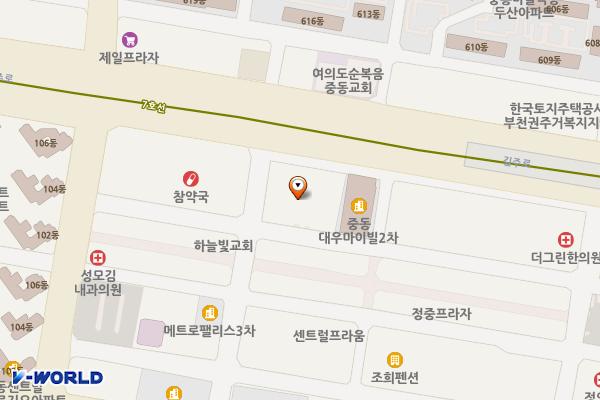 이안 더 클래식 A, B 위치 지도 — 경기도 부천시 원미구 길주로 262(중동)