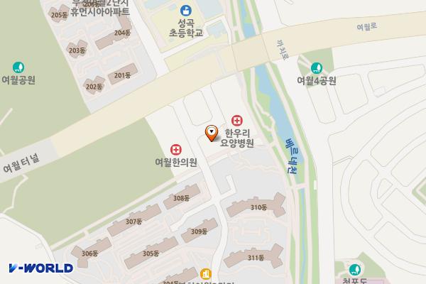 에버그린 위치 지도 — 경기도 부천시 오정구 여월로 64(여월동)