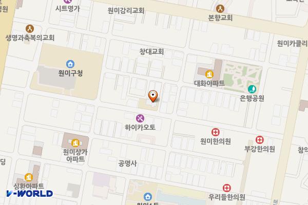 한국국토정보공사 위치 지도 — 경기도 부천시 원미구 부천로136번길 59(원미동)