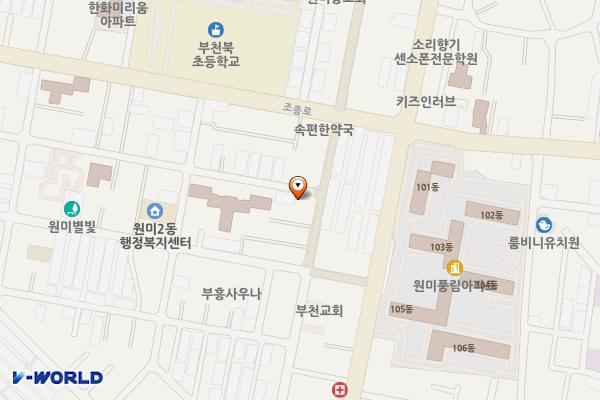 원미부흥시장 고객지원센터 위치 지도 — 경기도 부천시 원미구 부천로96번길 80(원미동)
