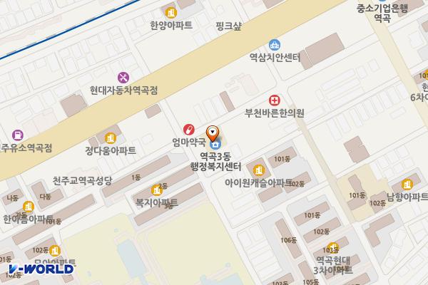 역곡3동 행정복지센터 위치 지도 — 경기도 부천시 소사구 부광로8번길 53(괴안동)