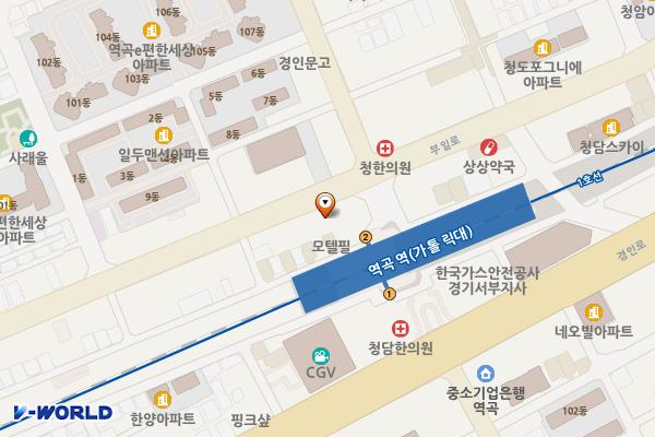 백강빌딩 위치 지도 — 경기도 부천시 원미구 부일로 734(역곡동)