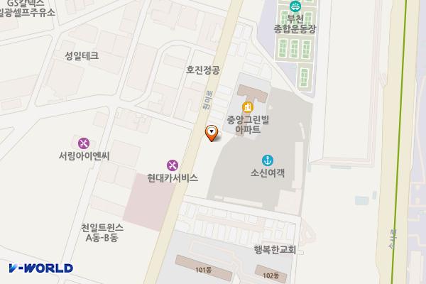 우일주유소 위치 지도 — 경기도 부천시 원미구 원미로 224(춘의동)