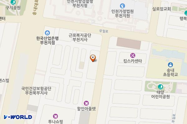 법원앞공영주차장 위치 지도 — 경기도 부천시 원미구 부일로237번길 41(상동)