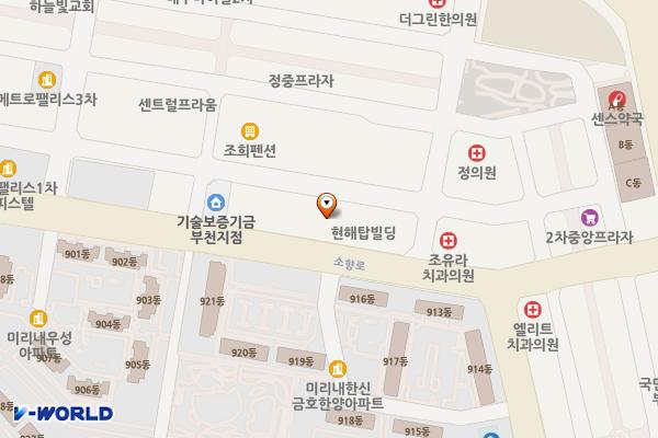 디아뜨3 A 위치 지도 — 경기도 부천시 원미구 소향로 227(중동)