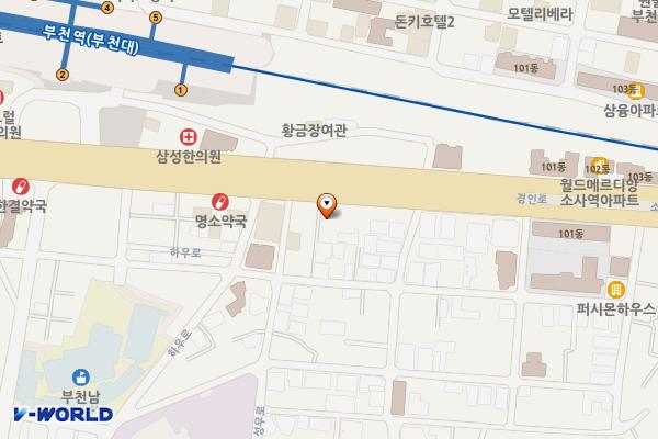부천역전우체국 위치 지도 — 경기도 부천시 소사구 경인로 266(심곡본동)
