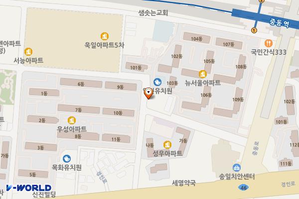 서진빌딩 위치 지도 — 경기도 부천시 소사구 중동로49번길 44(송내동)