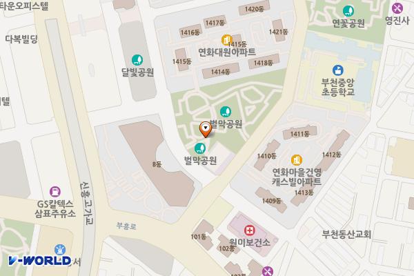 벌막공원 위치 지도 — 경기도 부천시 원미구 옥산로 15(중동)