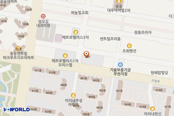 메트로팰리스2차A동 위치 지도 — 경기도 부천시 원미구 중동로248번길 38(중동)
