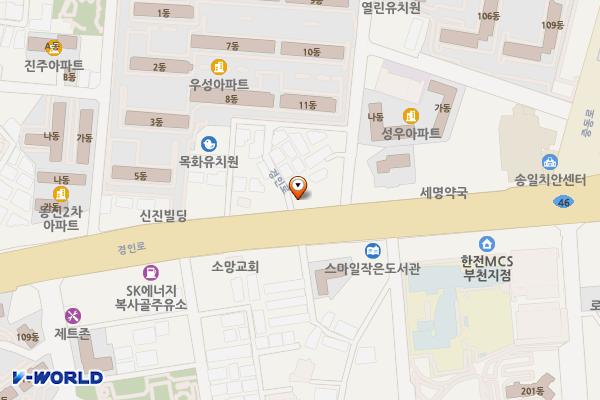 금강사우나 위치 지도 — 경기도 부천시 소사구 경인로 51(송내동)