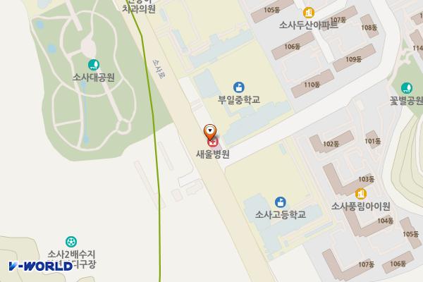 본새울병원 위치 지도 — 경기도 부천시 소사구 소사로 80(소사본동)