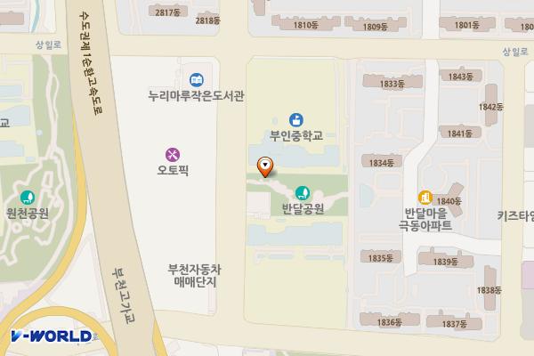 반달어린이공원 위치 지도 — 경기도 부천시 원미구 신상로 24(상동)