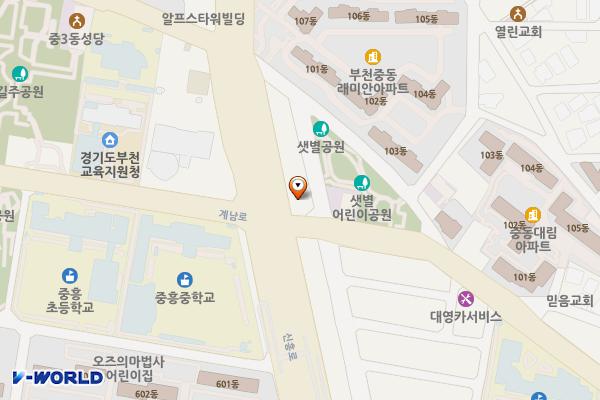 함덕빌딩 위치 지도 — 경기도 부천시 원미구 신흥로 262(중동)