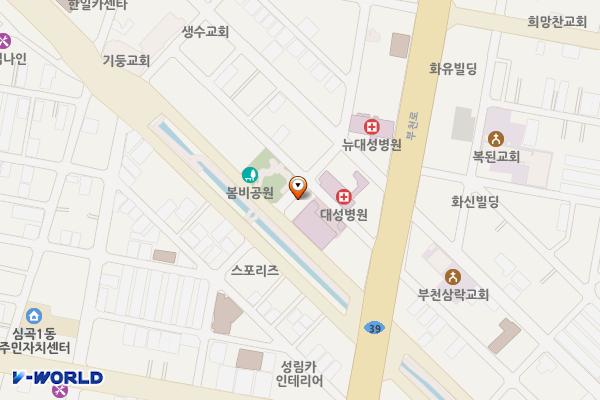 DS병원 위치 지도 — 경기도 부천시 원미구 부흥로 377(심곡동)