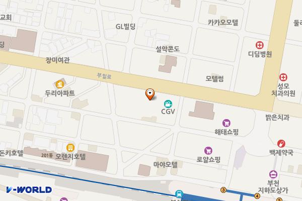 한림빌딩 위치 지도 — 경기도 부천시 원미구 부일로 454(심곡동)