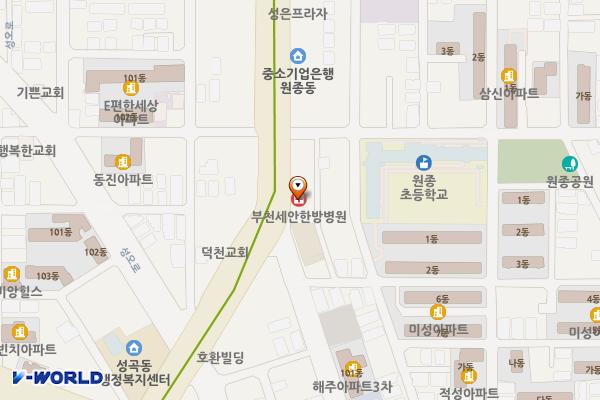 성진프라자 위치 지도 — 경기도 부천시 오정구 소사로 694(원종동)