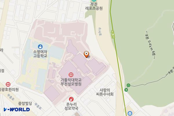가톨릭대학교 부천성모병원 위치 지도 — 경기도 부천시 원미구 소사로 327(소사동)