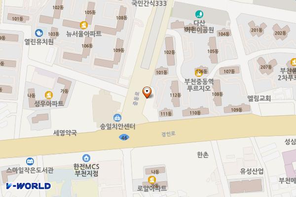 대우프라자 위치 지도 — 경기도 부천시 소사구 중동로 48(송내동)