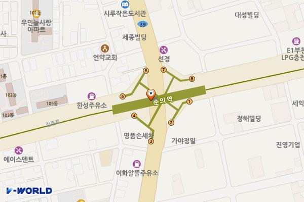 춘의역 위치 지도 — 경기도 부천시 원미구 길주로 지하 406(춘의동)
