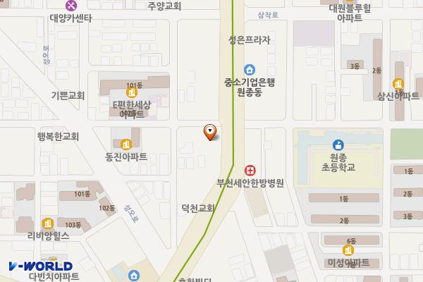 MG새마을금고빌딩 위치 지도 — 경기도 부천시 오정구 소사로 697(원종동)