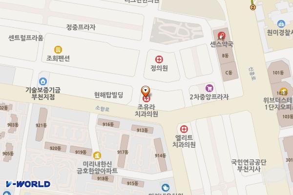 대야하이빌2차 위치 지도 — 경기도 부천시 원미구 소향로 239(중동)