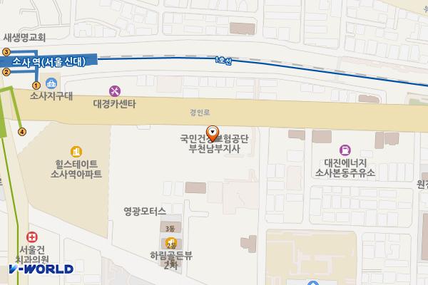 MJ타워 컨벤션 위치 지도 — 경기도 부천시 소사구 경인로 386(소사본동)