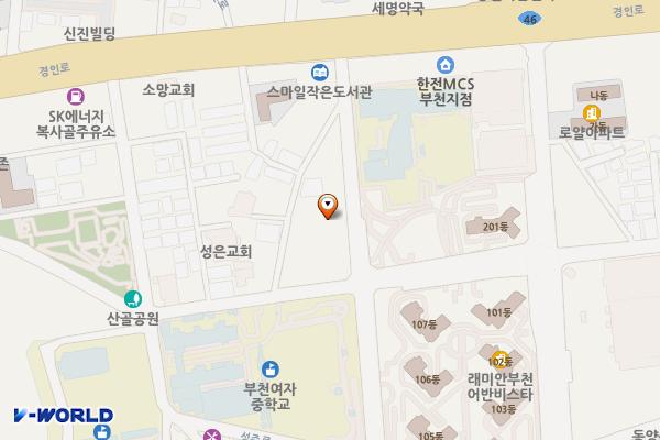 부천콘텐츠센터 위치 지도 — 경기도 부천시 소사구 경인로60번길 40(송내동)