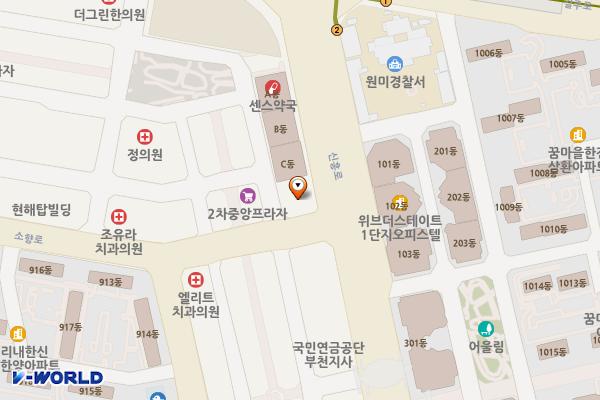 삼성화재부천사옥 위치 지도 — 경기도 부천시 원미구 신흥로 197(중동)