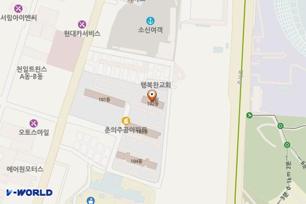 춘의종합사회복지관 위치 지도 — 경기도 부천시 원미구 원미로 202(춘의동)