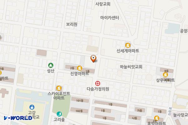 우리온누리약국빌딩 위치 지도 — 경기도 부천시 오정구 역곡로496번길 84(고강동)