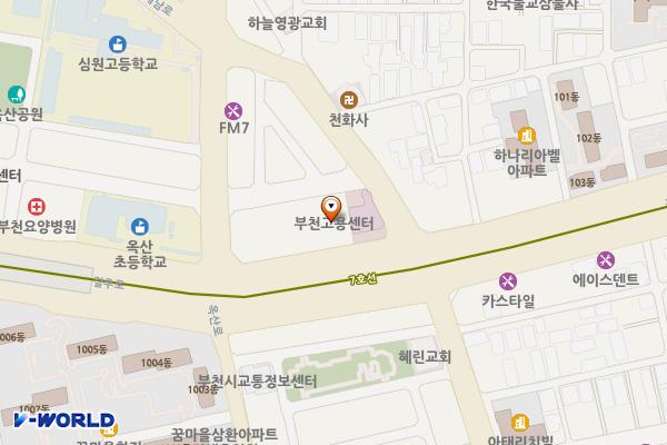 부천고용복지플러스센터 위치 지도 — 경기도 부천시 원미구 길주로 351(중동)