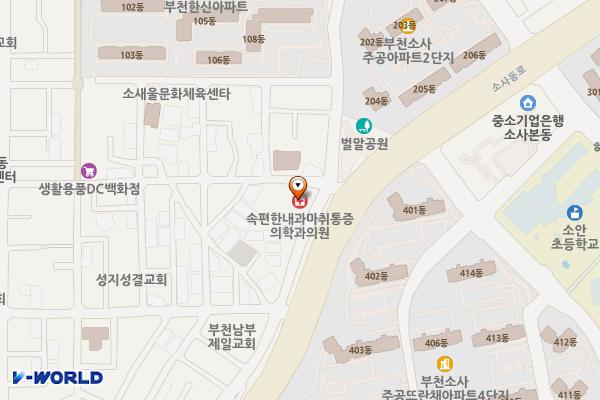 영지프라자 위치 지도 — 경기도 부천시 소사구 은성로98번길 64(소사본동)