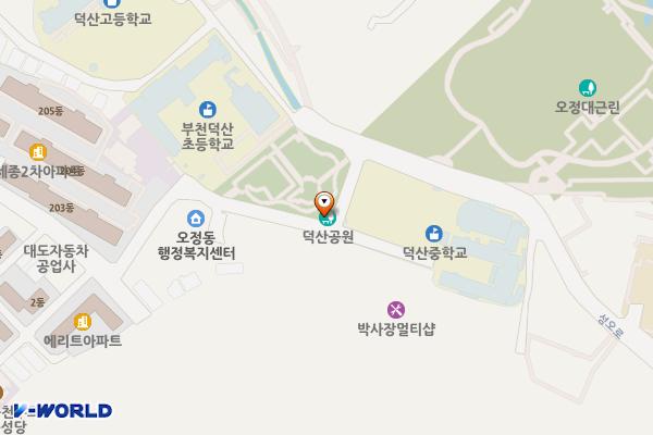 덕산어린이공원 위치 지도 — 경기도 부천시 오정구 오정로252번길 117(오정동)