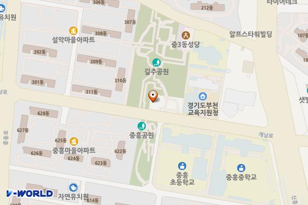 증3동우체국 위치 지도 — 경기도 부천시 원미구 계남로 211(중동)