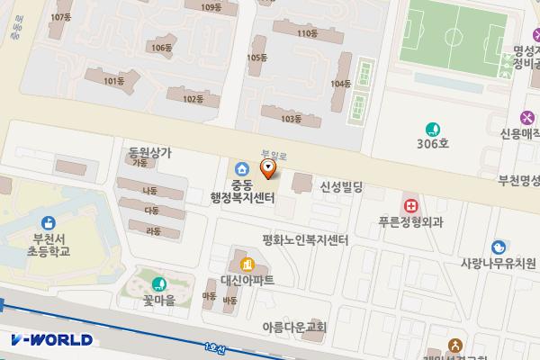 중동119안전센터 위치 지도 — 경기도 부천시 원미구 부일로 346(중동)