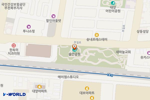 솔안공원 위치 지도 — 경기도 부천시 원미구 부일로 246(상동)