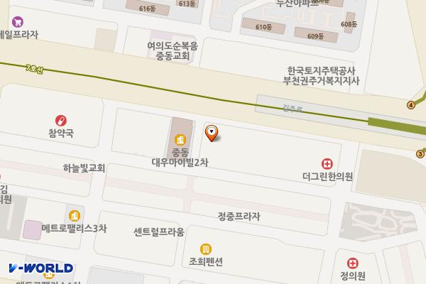 코스모폴리탄 위치 지도 — 경기도 부천시 원미구 길주로 272(중동)