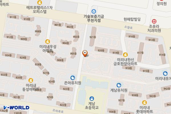 미리내어린이공원 위치 지도 — 경기도 부천시 원미구 소향로 218(중동)