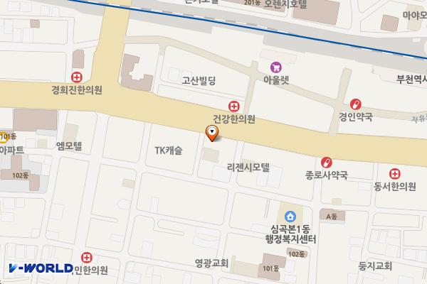 부천메디컬타워 위치 지도 — 경기도 부천시 소사구 경인로 202(심곡본동)